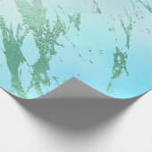 ラグジュアリーアクアミントブルーピンクパープルマーブル ラッピングペーパー (角)