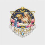 ラグジュアリーアクエリアス幾何学ゴールド＆インディゴグラニット石 シール (正面)