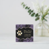 ラグジュアリーアゲートグリッタードッグポーペットグルーミング スクエア名刺 (スタンド正面)