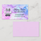 ラグジュアリーアゲートグリッタードッグポーペットグルーミング 名刺 (正面/裏面)