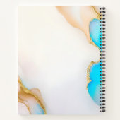 ラグジュアリーアゲートブルー金ゴールド詳細シグネチャースクリプト ノートブック (裏面)