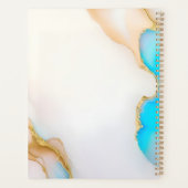 ラグジュアリーアゲートブルー金ゴールド詳細シグネチャースクリプト プランナー手帳 (裏面)