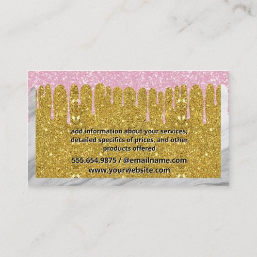 ラグジュアリーアニマルグルーミング | グリッター滴 | プードル 名刺 (裏面)