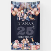 ラグジュアリーアニー誕生日 パーソナライズされた 横断幕 (縦)