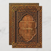 ラグジュアリーアラベスクウッド結婚式招待状 招待状 (正面/裏面)