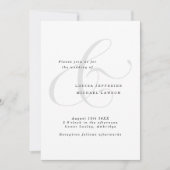 ラグジュアリーアンパサンドミニマリストブラックとホワイト 招待状 (正面)