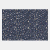 ラグジュアリーアースートーンハーズ包装紙セットof 3 ラッピングペーパーシート (正面)