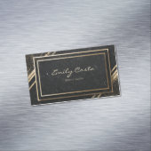 ラグジュアリーアールデコブラック&金ゴールドマーブル マグネット名刺 (インサイチュ)