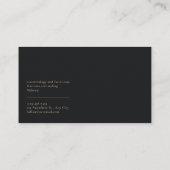 ラグジュアリーアールデコブラック&金ゴールドマーブル 名刺 (裏面)