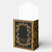 ラグジュアリーアールヌーボーブラック&王室の金ゴールド結婚ズ フェイバーボックス (オープン)