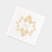 ラグジュアリーアールヌーボーモノグラム 箔ナプキン (左)