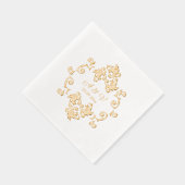 ラグジュアリーアールヌーボーモノグラム 箔ナプキン (右)