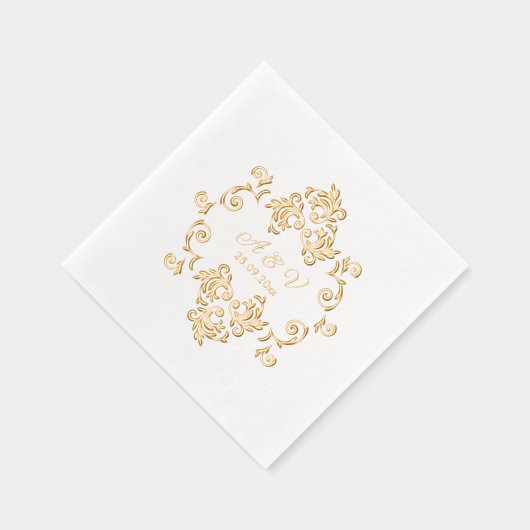 ラグジュアリーアールヌーボーモノグラム 箔ナプキン (右)