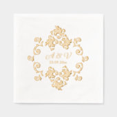 ラグジュアリーアールヌーボーモノグラム 箔ナプキン (正面)