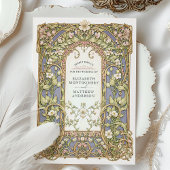 ラグジュアリーアールヌーボー結婚フローラ 招待状