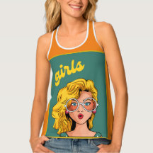 ラグジュアリーイエローガールタンクトップ