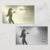 ラグジュアリーイエローブリリアント踊りガールシルエット 名刺 (正面/裏面)