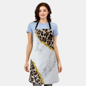 ラグジュアリーインテリアマーブルストーングリッターエプロン エプロン (着用した状態)