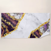 ラグジュアリーインテリアマーブルストーングリッター ビーチタオル (正面)
