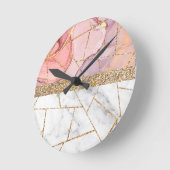 ラグジュアリーインテリアマーブルストーングリッター ラウンド壁時計 (傾斜)