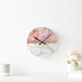 ラグジュアリーインテリアマーブルストーングリッター ラウンド壁時計 (ホーム)