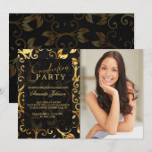 ラグジュアリーインブラックフォト招待状 招待状 (正面/裏面)