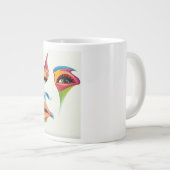 ラグジュアリーウィメンズカラフル顔スペシャルティマグ ジャンボコーヒーマグカップ (正面右)