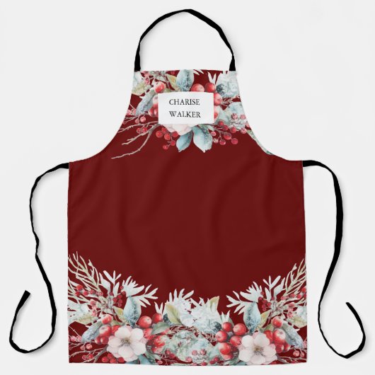 ラグジュアリーウィンターベリーホリデーモノグラムエプロン エプロン (正面)