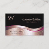 ラグジュアリーウェーバラ金ゴールドデコールブラックモノグラムフォト 名刺 (正面)