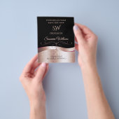 ラグジュアリーウェーバラ金ゴールドデコールブラックモノグラムフライヤー チラシ (手)