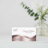 ラグジュアリーウェーバラ金ゴールドデコールホワイトとモノグラム 名刺 (スタンド正面)