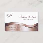 ラグジュアリーウェーバラ金ゴールドデコールホワイトとモノグラム 名刺 (正面)