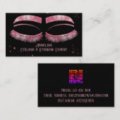 ラグジュアリーウォーターカラーアイドラッシュ&ブロー美しいピンク 名刺 (正面/裏面)