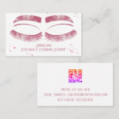 ラグジュアリーウォーターカラーアイドラッシュ&ブロー美しいピンク 名刺 (正面/裏面)