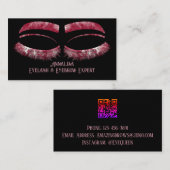 ラグジュアリーウォーターカラーアイドラッシュ&ブロー美しいレッドピンク 名刺 (正面/裏面)