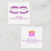 ラグジュアリーウォーターカラーアイラッシュ&ブロー美しいパープル スクエア名刺 (正面/裏面)