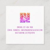 ラグジュアリーウォーターカラーアイラッシュ&ブロー美しいパープル スクエア名刺 (裏面)