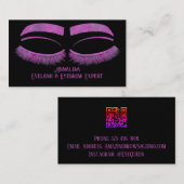 ラグジュアリーウォーターカラーアイラッシュ&ブロー美しいパープル 名刺 (正面/裏面)