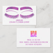 ラグジュアリーウォーターカラーアイラッシュ&ブロー美しいパープル 名刺 (正面/裏面)