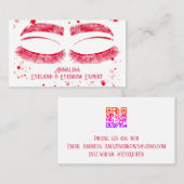 ラグジュアリーウォーターカラーアイラッシュ&ブロー美しいホットピンク 名刺 (正面/裏面)