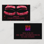 ラグジュアリーウォーターカラーアイラッシュ&ブロー美しいホットピンク 名刺 (正面/裏面)