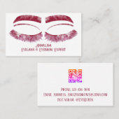 ラグジュアリーウォーターカラーアイラッシュ&ブロー美しいレッド 名刺 (正面/裏面)