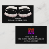 ラグジュアリーウォーターカラーアイラッシュ&ブロー美しい、ピンクホワイト 名刺 (正面/裏面)