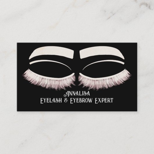 ラグジュアリーウォーターカラーアイラッシュ&ブロー美しい、ピンクホワイト 名刺 (正面)