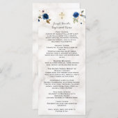 ラグジュアリーウォーターカラーネイビーブルー金ゴールドフローラバプティスミー メニュー (正面/裏面)