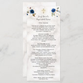 ラグジュアリーウォーターカラーネイビーブルー金ゴールドフローラバプテスマ メニュー (正面/裏面)