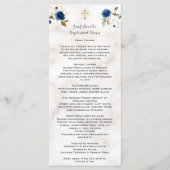 ラグジュアリーウォーターカラーネイビーブルー金ゴールドフローラバプテスマ メニュー (正面)