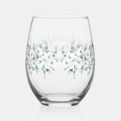 ラグジュアリーウォーターカラーボタニックアイビー離れ春結婚ズ ステムなしワイングラス (右)