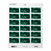 ラグジュアリーウォーターカラーマラカイト金ゴールド結婚ズ ラベル (フルシート)