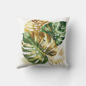 ラグジュアリーウォーターカラーモンステラ葉装飾用クッション クッション (裏面)